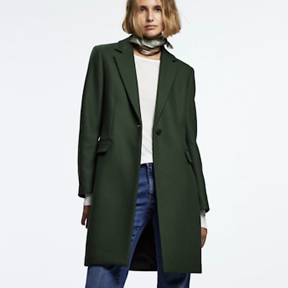 Zara Green Wool Coat